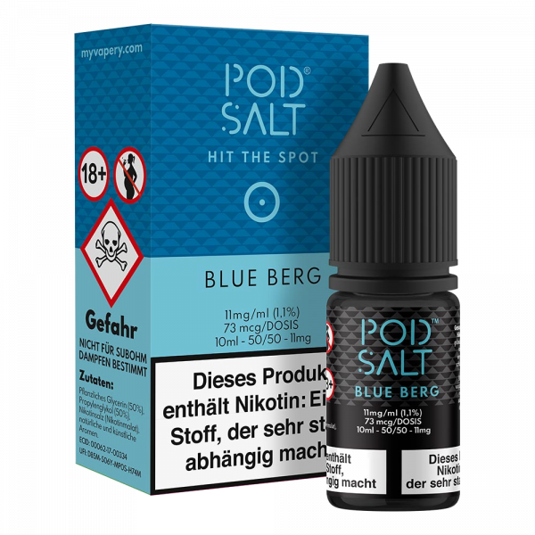 Pod Salt Blue Berg E-Zigaretten Nikotinsalz Liquid 11mg/ml