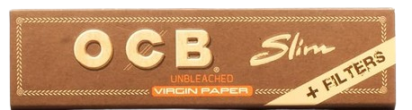 OCB Unbleached Slim Virgin Paper+Tips