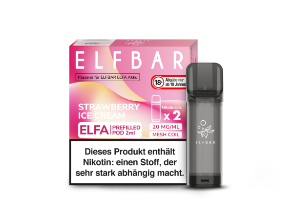 Elf Bar Elfa Pod Strawberry Ice Cream 20mg/ml (2 Stück pro Packung)