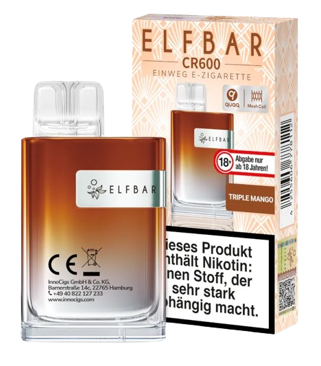 Elfbar - CR600 Einweg E-Zigarette - Triple Mango 20 mg/ml