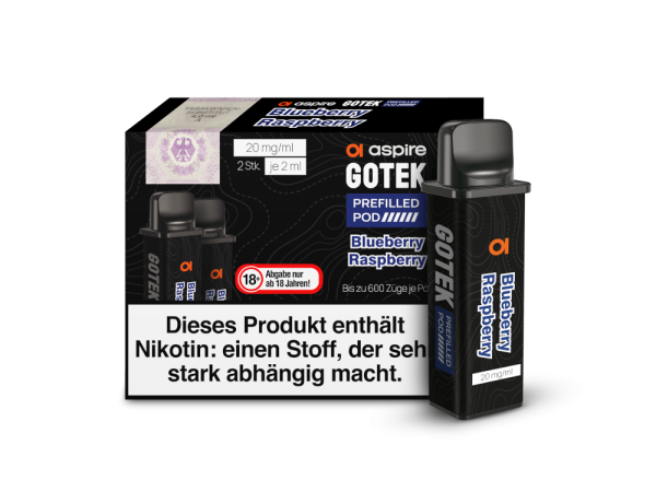 Aspire - GoTek Pod Blueberry Raspberry 20mg/ml (2 Stück pro Packung)