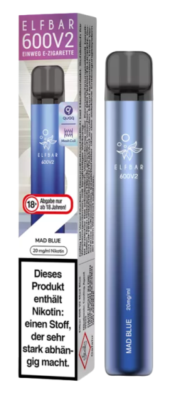 Elf Bar 600 V2 Einweg E-Zigarette Mad Blue 20 mg/ml
