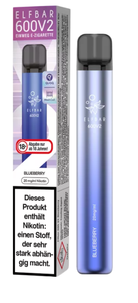 Elf Bar 600 V2 Einweg E-Zigarette Blueberry 20 mg/ml