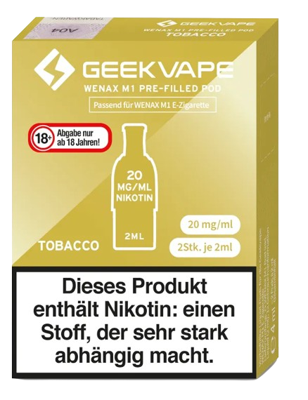 GeekVape - Wenax M1 Pod Tobacco 20 mg/ml (2 Stück pro Packung)