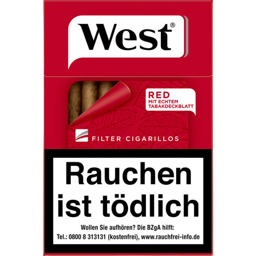 West Red Filter Cigarillos