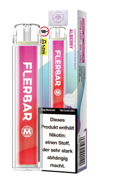 Flerbar M Einweg E-Zigarette Alberry 20 mg/ml