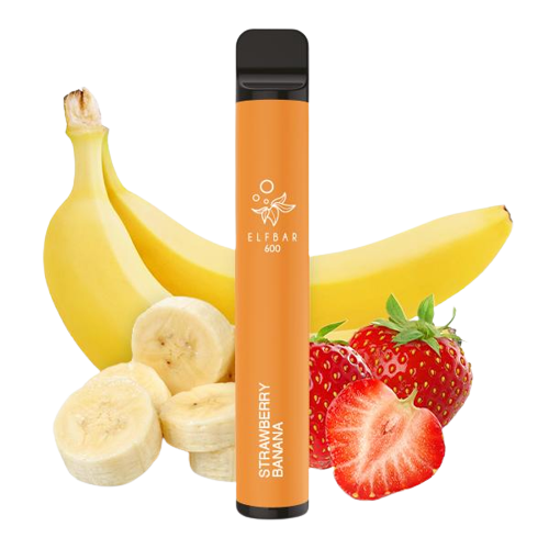 Elfbar 600 Einweg E-Zigarette Strawberry Banana Nikotinfrei 0MG