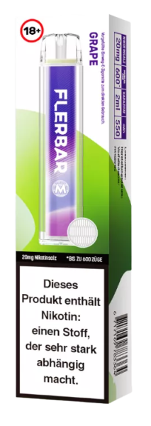 Flerbar M Einweg E-Zigarette Grape 20 mg/ml