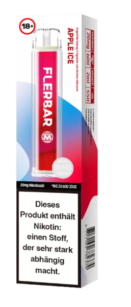 Flerbar M Einweg E-Zigarette Apple Ice 20 mg/ml