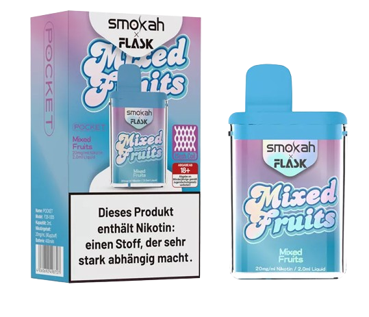 Smokah x Flask - Pocket Einweg E-Zigarette - Mixed Fruits 20 mg/ml