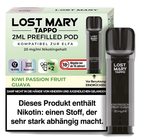 Lost Mary - Tappo Pod Kiwi Passion Fruit Guava 20 mg/ml (2 Stück pro Packung)