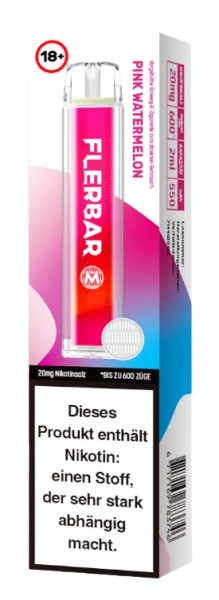 Flerbar M Einweg E-Zigarette Pink Watermelon 20 mg/ml