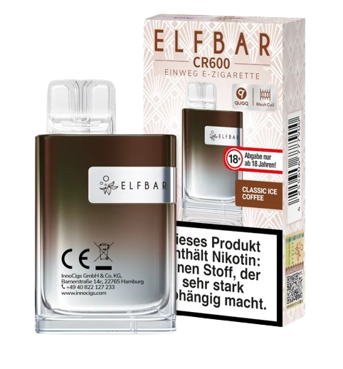 Elfbar - CR600 Einweg E-Zigarette - Classic Ice Coffee 20 mg/ml