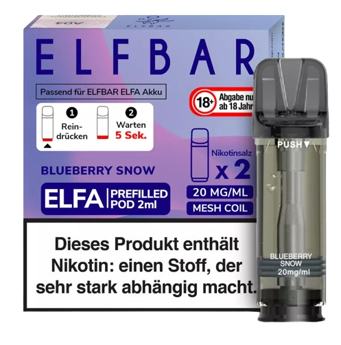 Elfbar Elfa Pod Blueberry Snow 20mg/ml (2 Stück pro Packung)