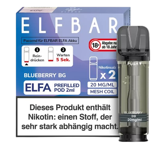 Elfbar Elfa Pod Blueberry BG 20mg/ml (2 Stück pro Packung)