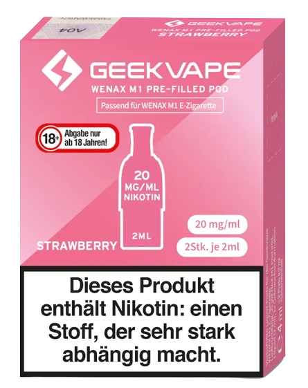 GeekVape - Wenax M1 Pod Strawberry 20 mg/ml (2 Stück pro Packung)
