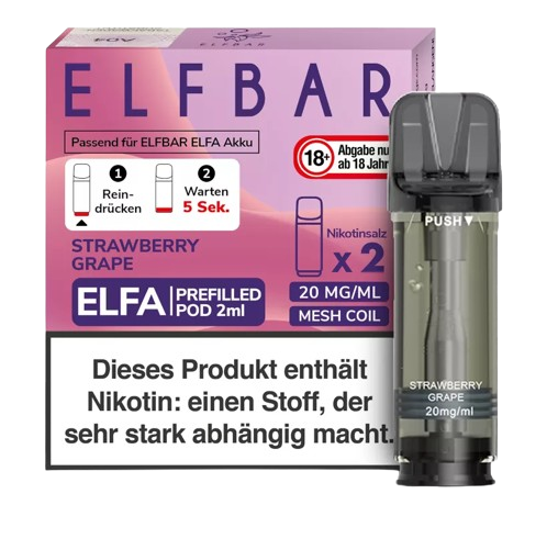 Elfbar Elfa Pod Strawberry Grape 20mg/ml (2 Stück pro Packung)