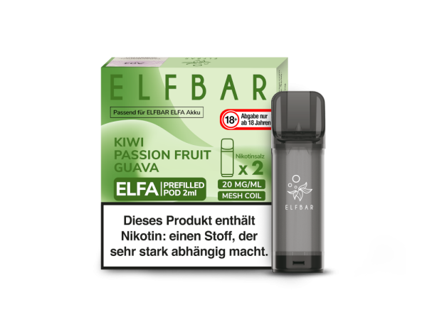 Elf Bar Elfa Pod Kiwi Passion Fruit Guava 20mg/ml (2 Stück pro Packung)