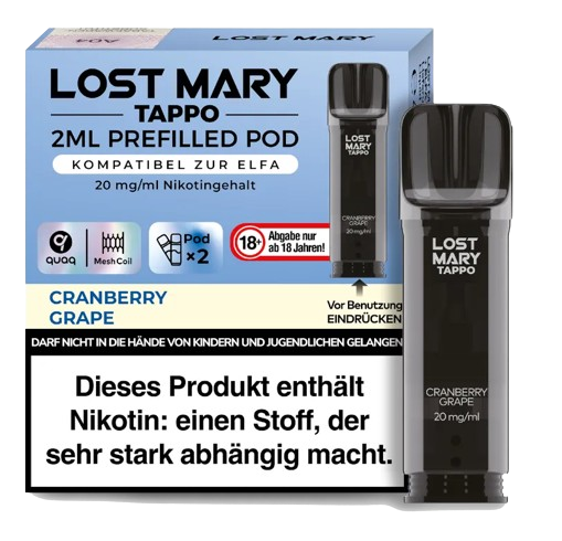 Lost Mary - Tappo Pod Cranberry Grape 20 mg/ml (2 Stück pro Packung)