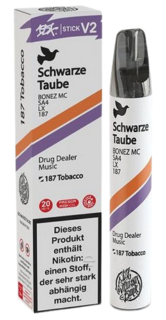 187 Strassenbande V2 Einweg E-Zigarette - Schwarze Traube; Nikotinmenge: 20mg