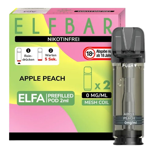 Elfbar - Elfa Pod Apple Peach 0mg/ml (2 Stück pro Packung)