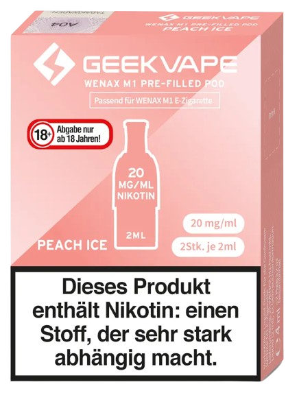 GeekVape - Wenax M1 Pod Peach Ice 20 mg/ml (2 Stück pro Packung)