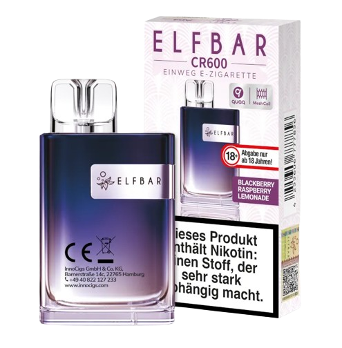 Elfbar - CR600 Einweg E-Zigarette - Blackberry Raspberry Lemonade 20 mg/ml