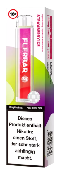 Flerbar M Einweg E-Zigarette Strawberry Ice 20 mg/ml