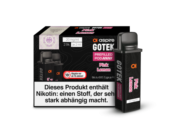 Aspire - GoTek Pod Pink Lemon 20mg/ml (2 Stück pro Packung)