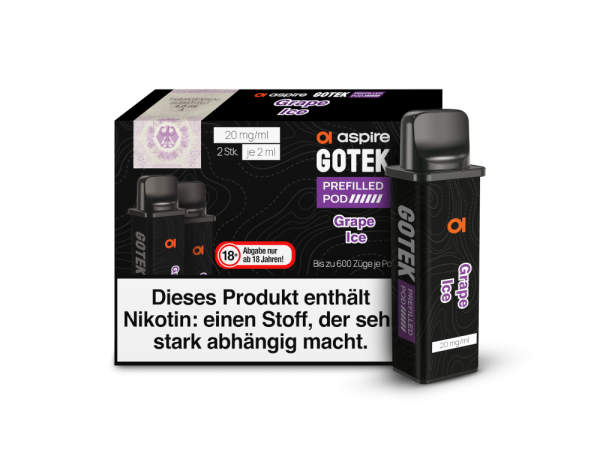 Aspire - GoTek Pod Grape Ice 20mg/ml (2 Stück pro Packung)