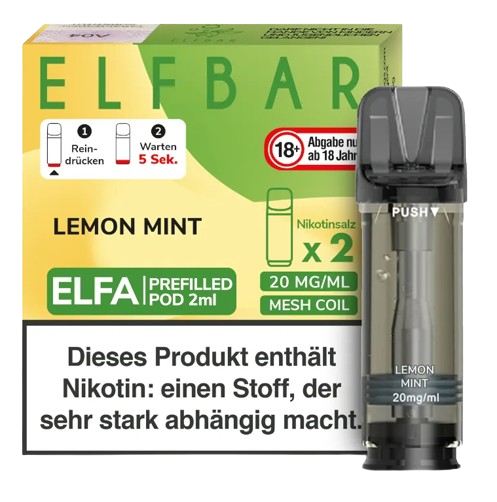 Elfbar Elfa Pod Lemon Mint 20mg/ml (2 Stück pro Packung)