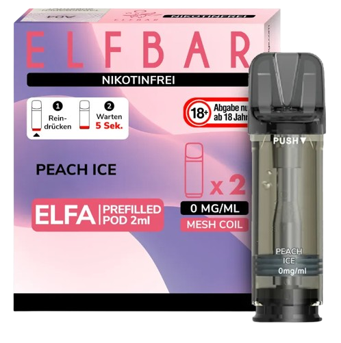 Elfbar - Elfa Pod Peach Ice 0mg/ml (2 Stück pro Packung)